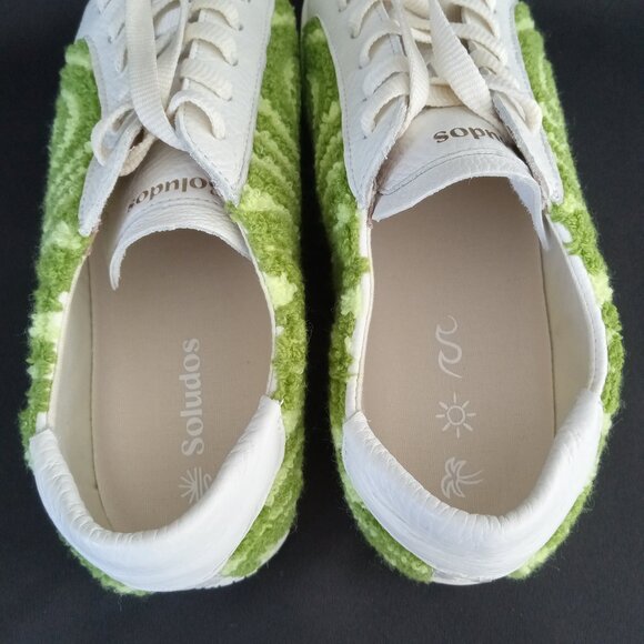 SOLUDOS Ibiza Platform Psychedelic Spiral Sneaker White/Green Women Size 8.5 - Picture 11 of 16